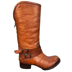 Freebird By Steven Women’s Dillon Cognac Leather Buckle Tall boots Size US 10